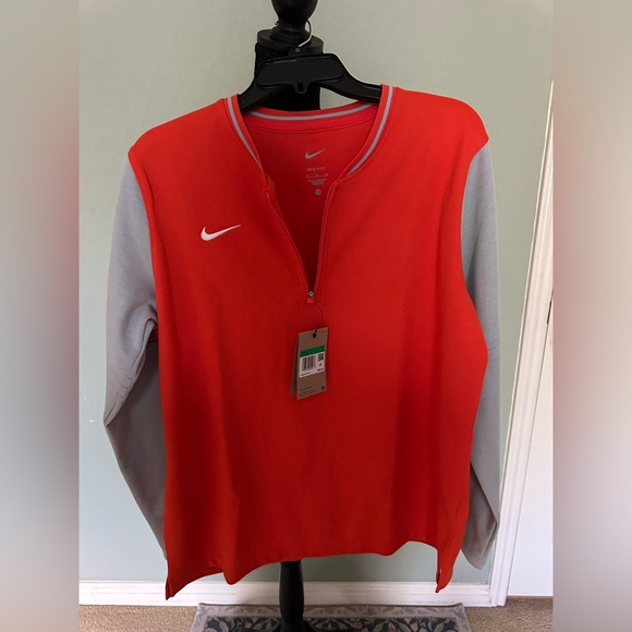 Nike Dri-Fit Pullover Women's Orange/Gray crewneck New with Tags. Size XL - Picture 3 of 15